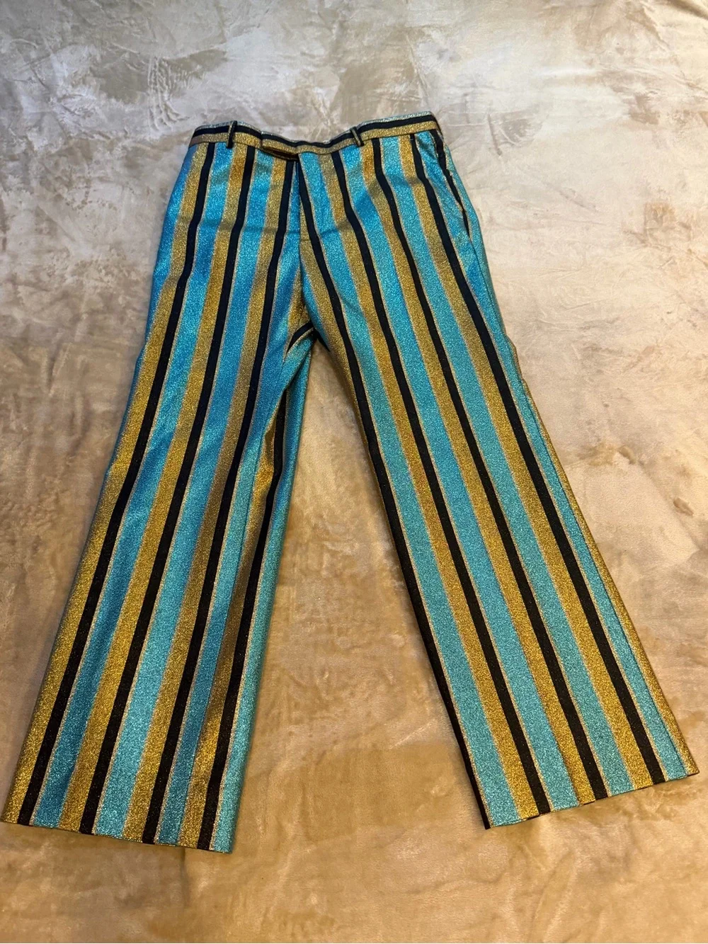 GUCCI glitter stripe-print trousers